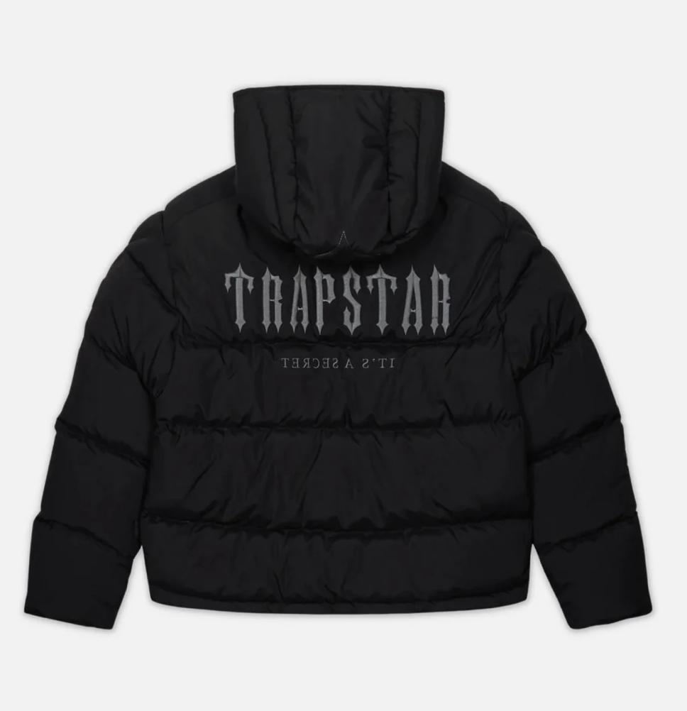 TRAPSTAR DECODED HOODED PUFFER 2.0 JACKET - BLACK