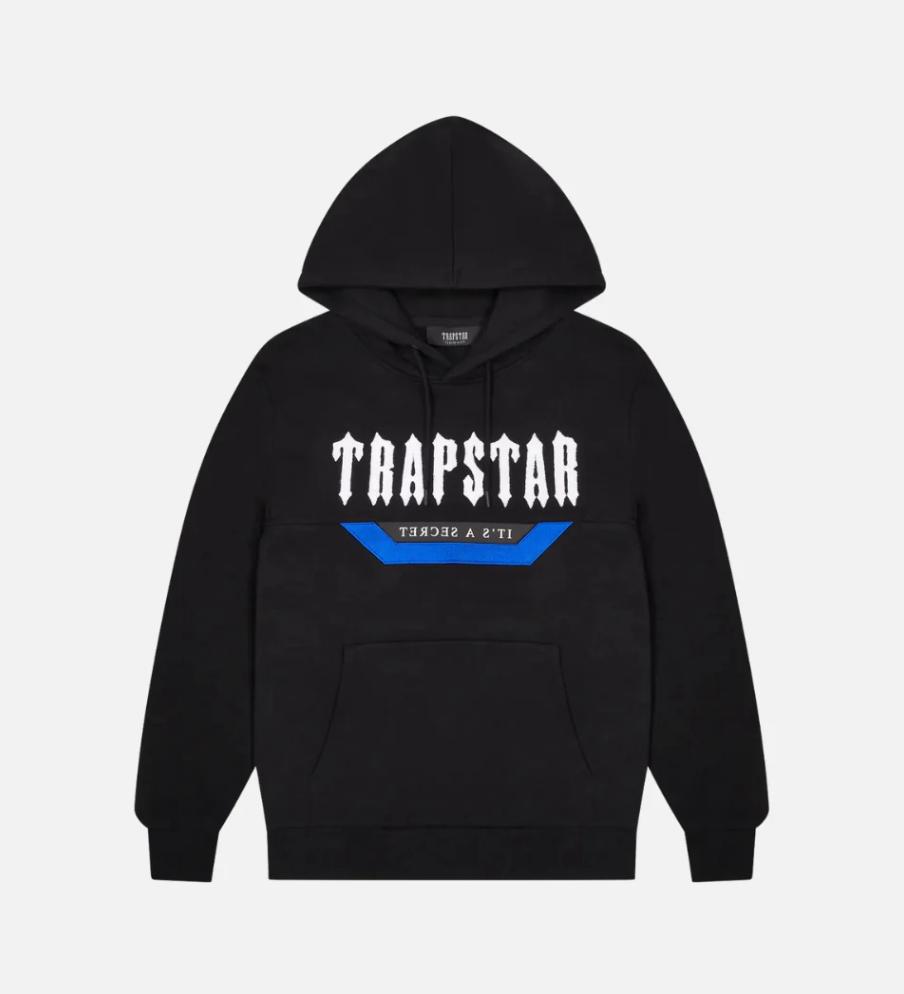 TRAPSTAR CHENILLE DECODED 2.0 HOODED TRACKSUIT - BLACK/WHITE/BLUE