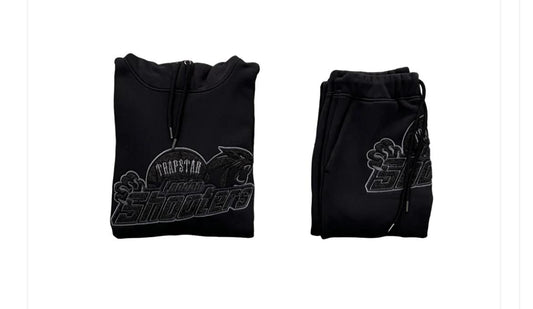 Trapstar shooters tracksuit blackout edition black/black