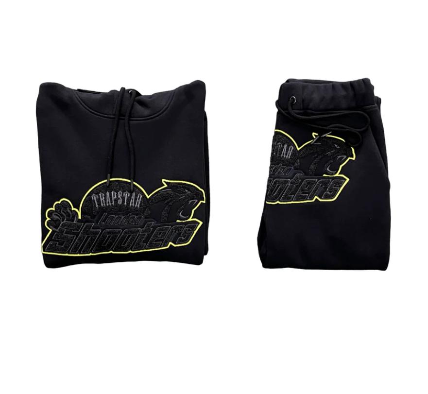 Trapstar shooters hooded tracksuit black/lime