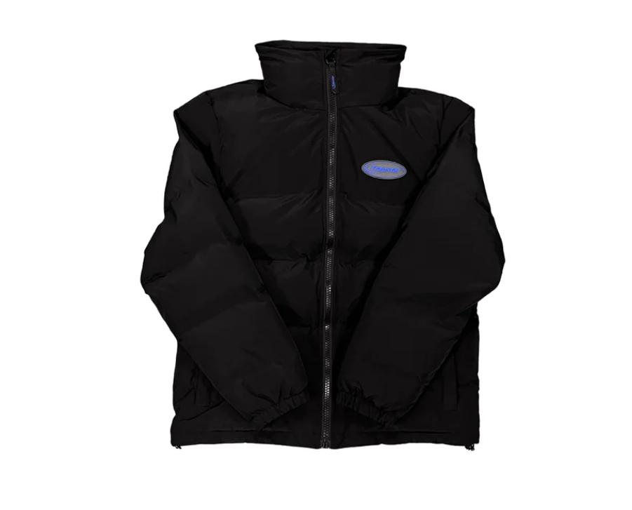 Trapstar puffer jacket black blue