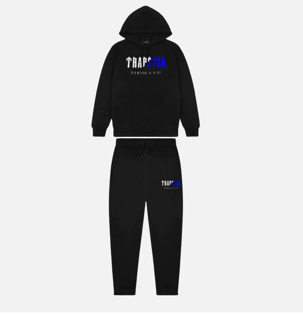 TRAPSTAR CHENILLE DECODED TRACKSUIT - BLACK/ICE EDITION