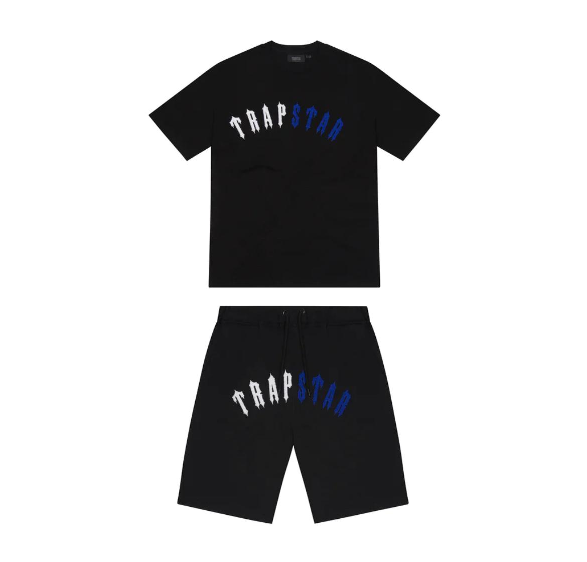 TRAPSTAR IRONGATE ARCH CHENILLE SHORT SET - BLACK ICE EDITION