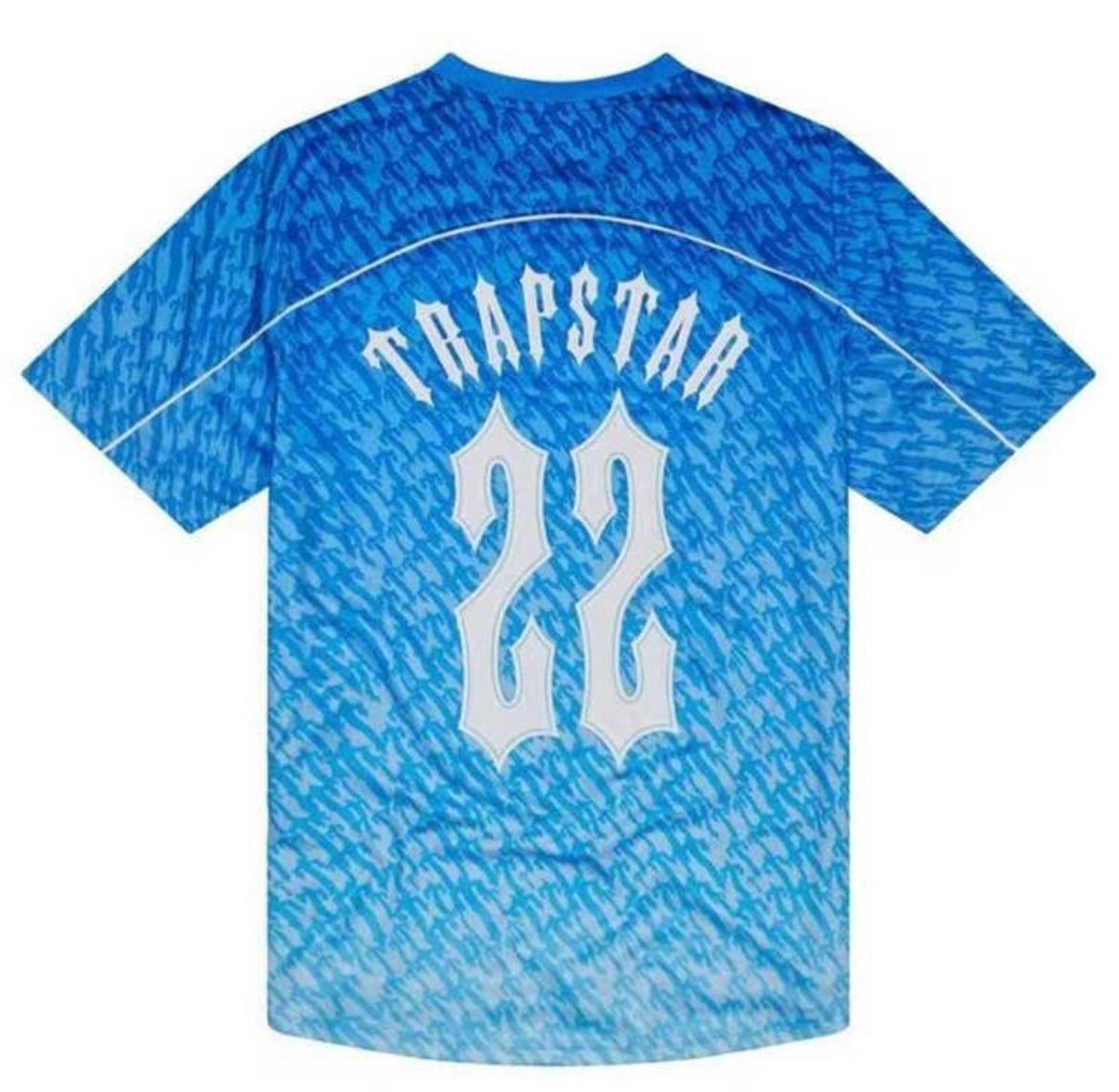 Trapstar Short Sleeve Crew Neck t Shirt Blue Jersey Men